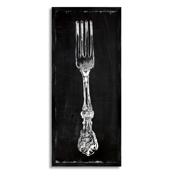 Stupell Industries Vintage Stenciled Fork Kitchen Cutlery Utensil